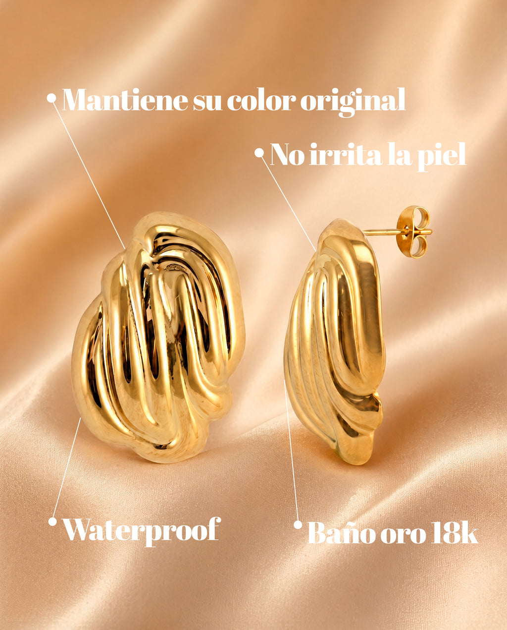 Pendientes Golden Ripple