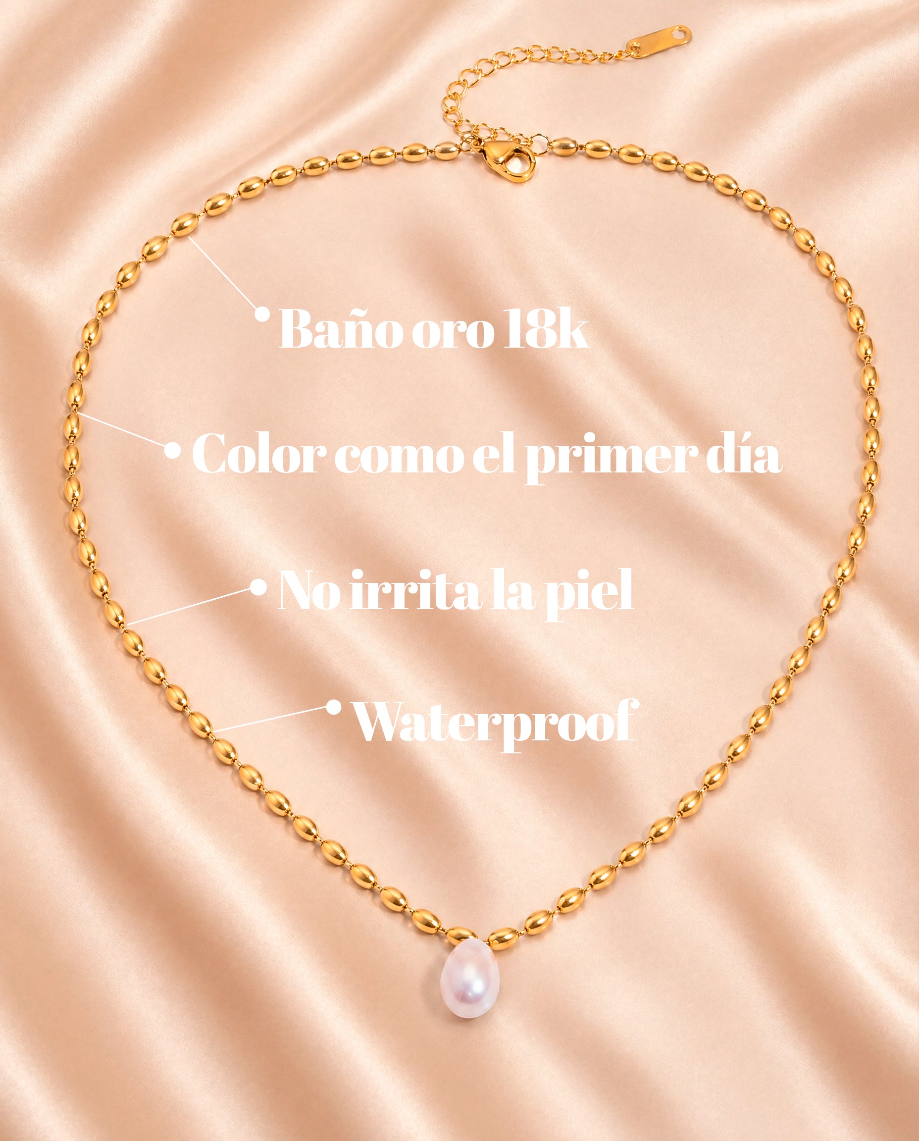 Collar Perla Brillo