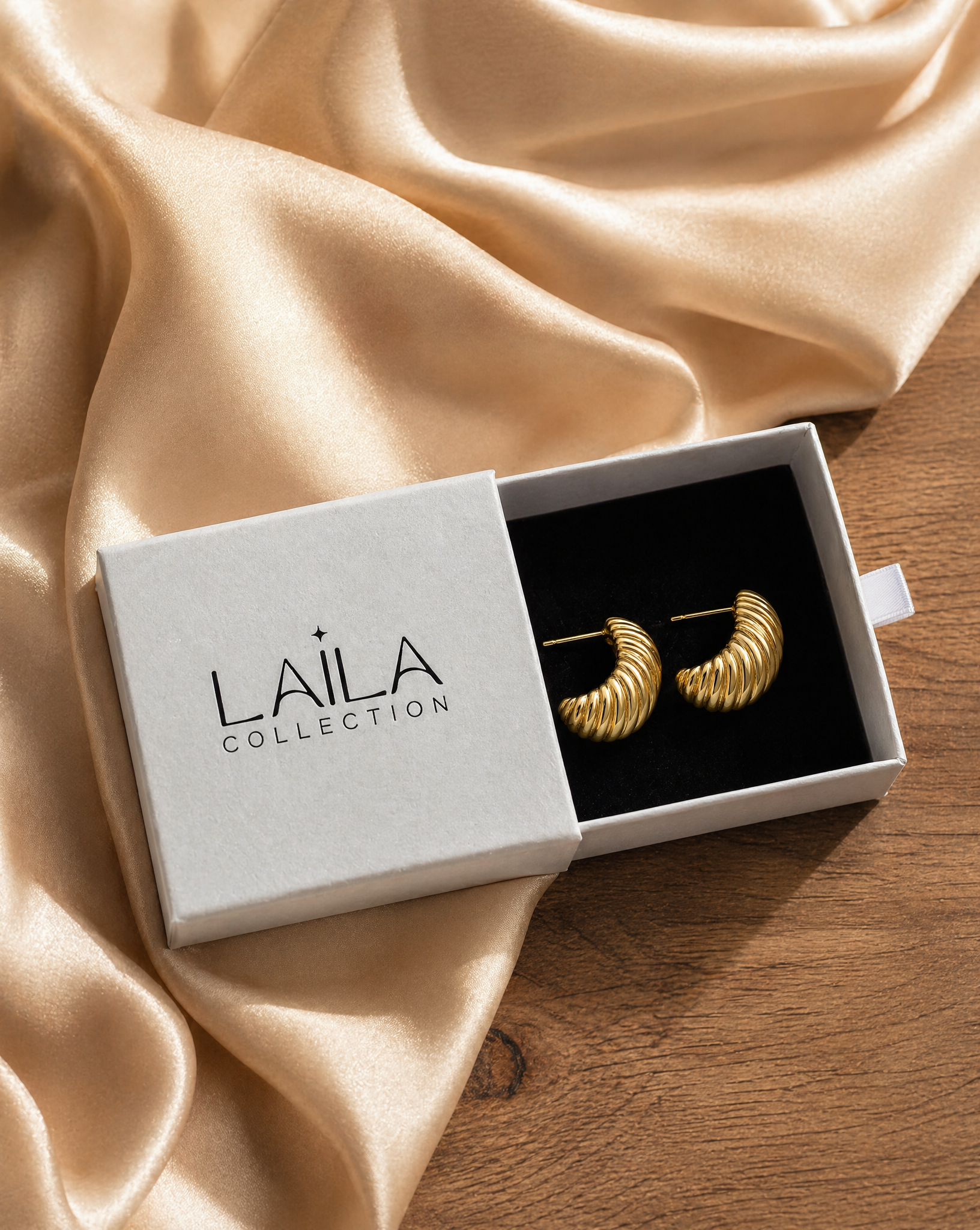Pendientes Ondas de Oro