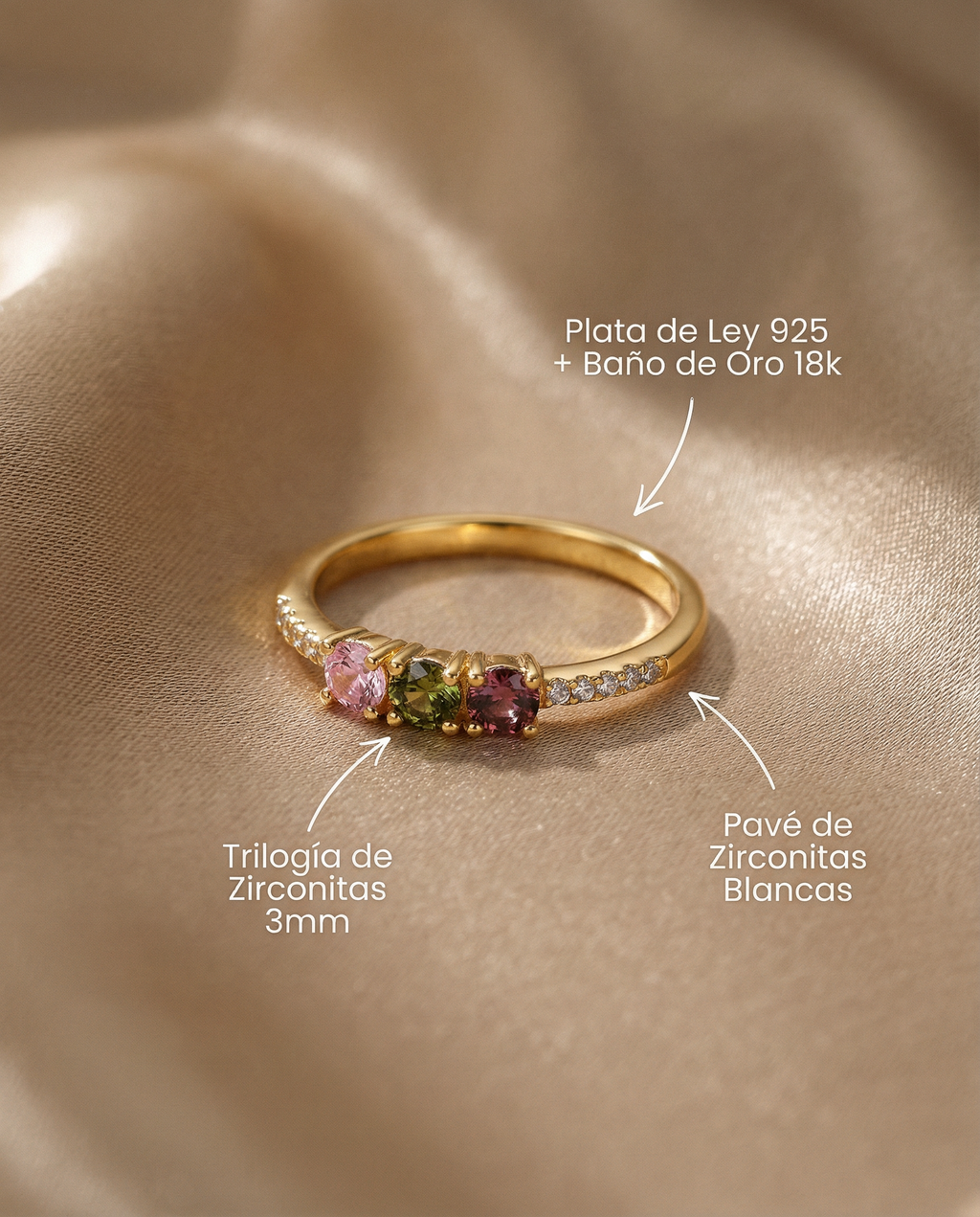 Anillo Trío Multicolor